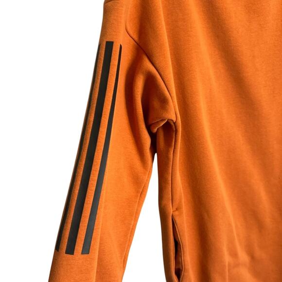 Adidas ID Orange Tunic Sweater Dress Small Zip Sides 3 Stripes Pockets - Picture 9 of 9